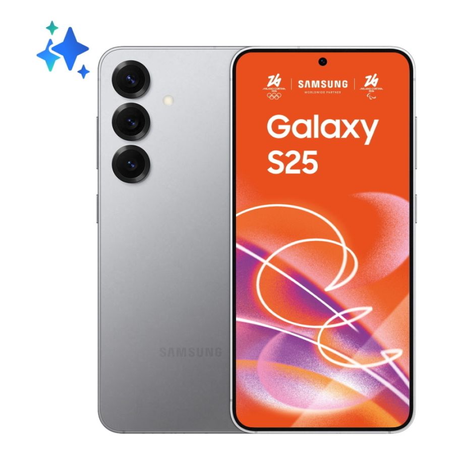 Samsung galaxy s25 smartphone ai, display 6.2\`\` fhd+ dynamic amoled 2x, fotocamera 50mp, ram 12gb, 128gb, 4.000 mah, silver