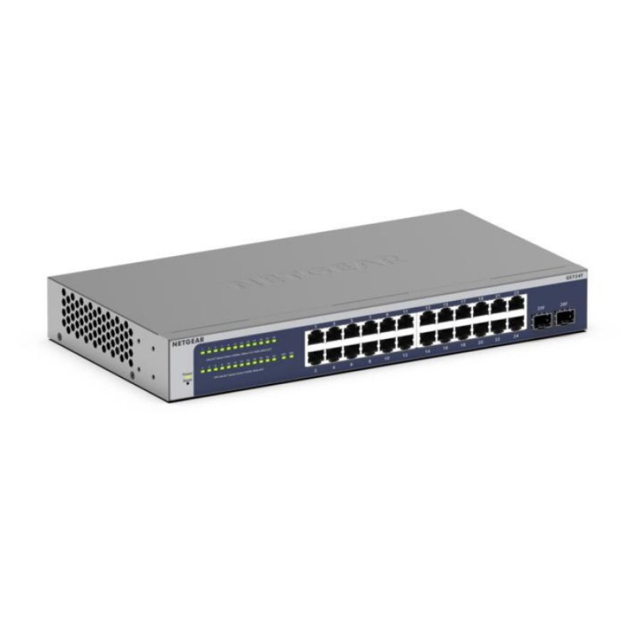 Netgear gs724tv6 gestito l2+/l3 gigabit ethernet (10/100/1000) 1u blu, grigio
