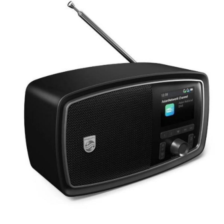 Philips tav2000db janet radio fm/dab+ bluetooth 5.4 jack design retro anni 50 40 preselezioni nero