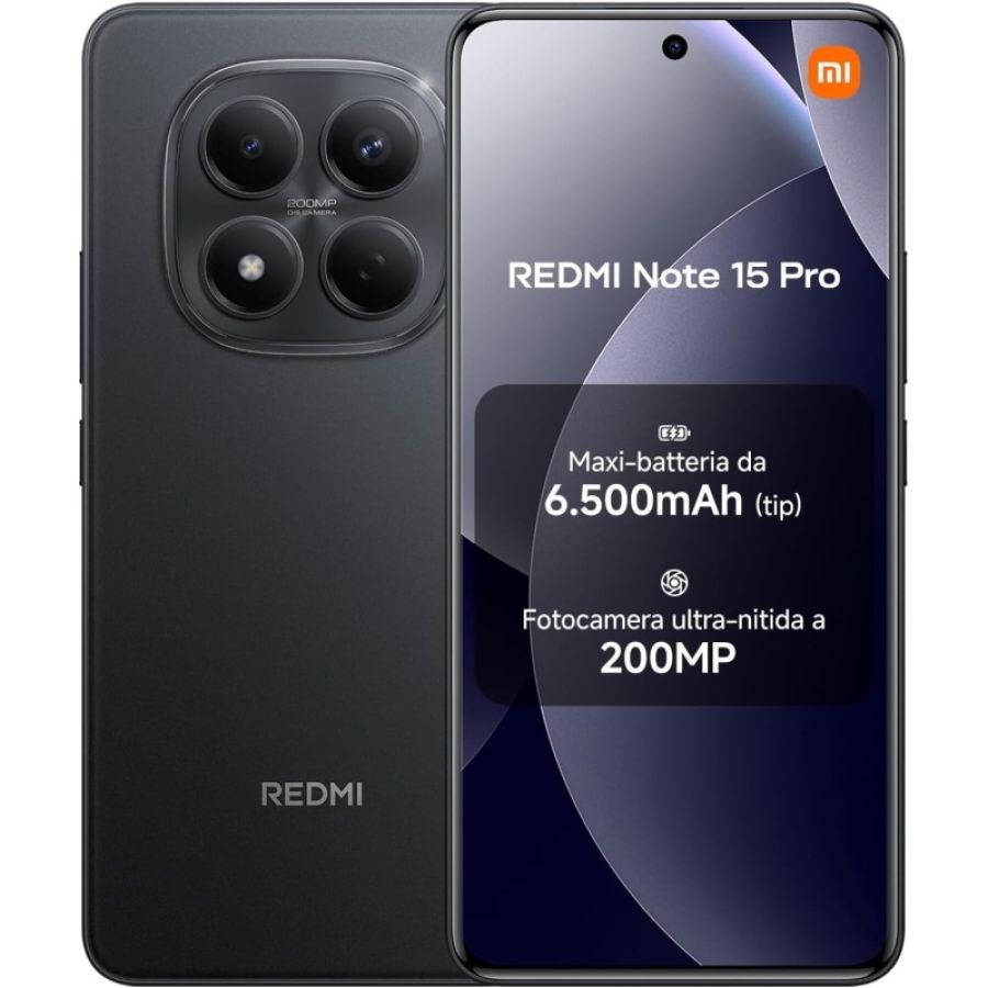Xiaomi redmi note 15 pro 5g 8/256gb black - (garanzia italia - no brand)