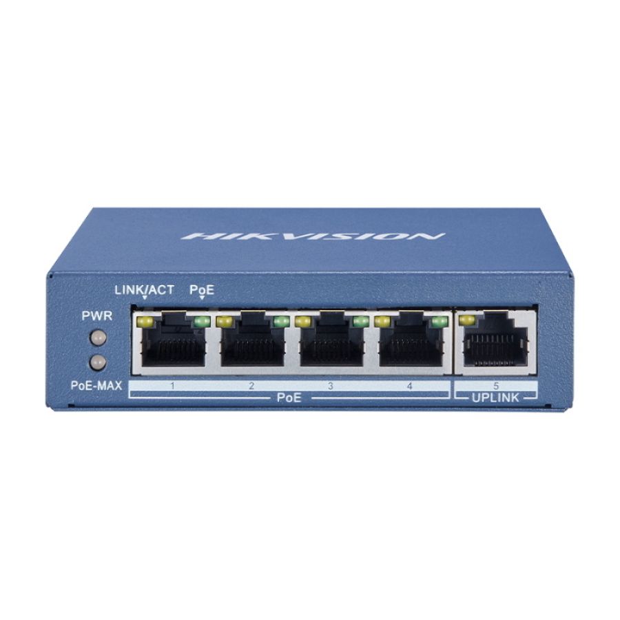 Hikvision ds-3e0505p-e - unmanaged switch 4 gigabit poe ports - 1 gigabit uplink port
