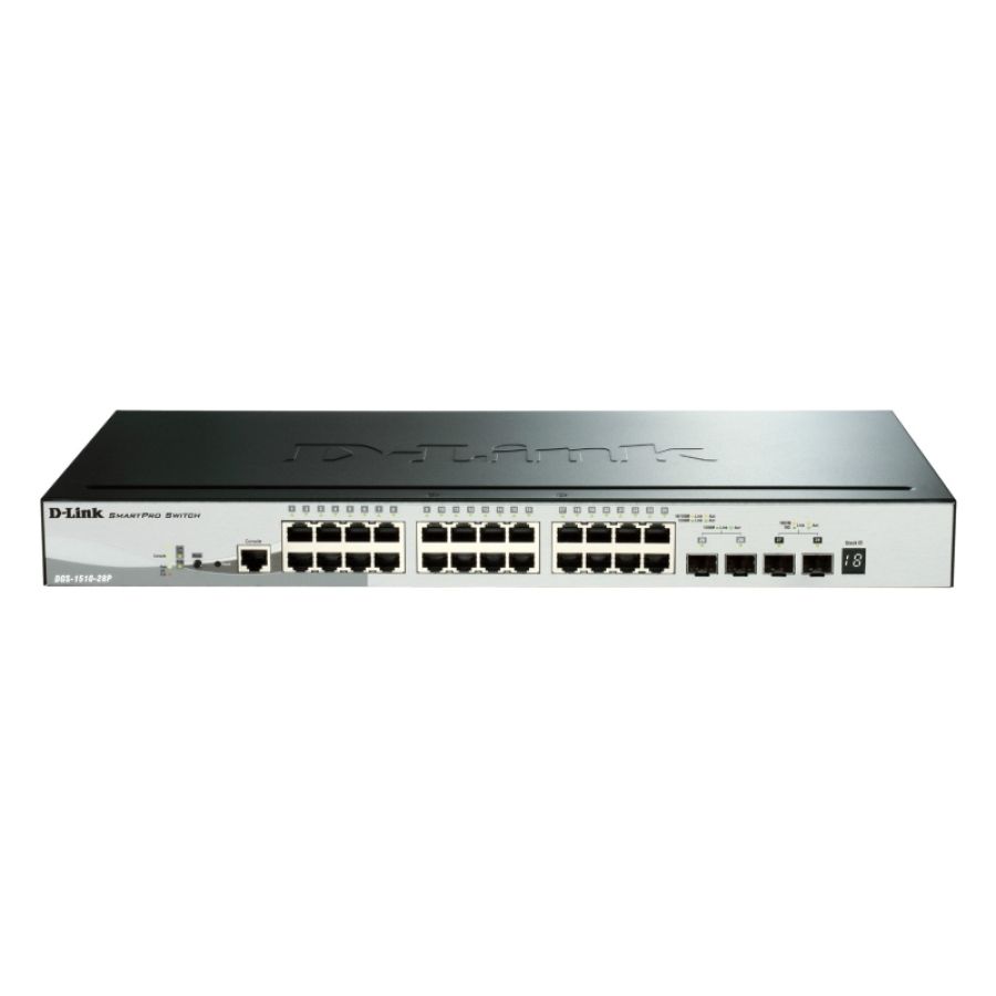 D-link dgs-1510-28p switch di rete gestito l3 gigabit ethernet (10/100/1000) supporto power over ethernet (poe) nero