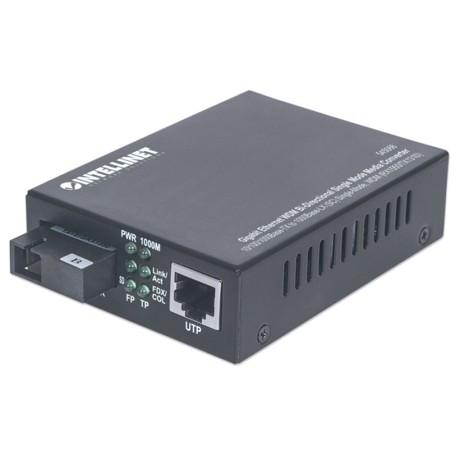 Intellinet 545068 convertitore multimediale di rete 1000 mbit/s modalità singola nero