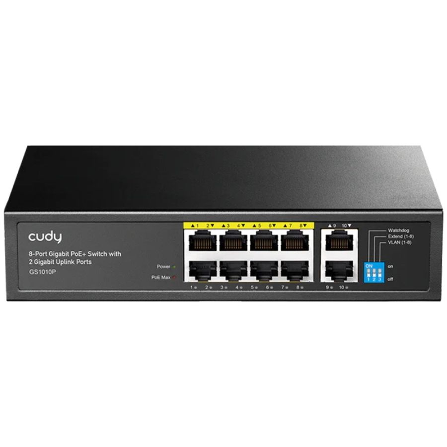 Cudy gs1010p - switch 8 pt gigabit poe+ - 2 gigabit uplink pt 120w