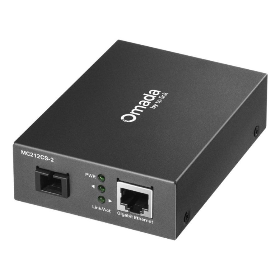 Tp-link omada mc212cs-20 convertitore multimediale di rete 1000 mbit/s 1550 nm modalità singola nero
