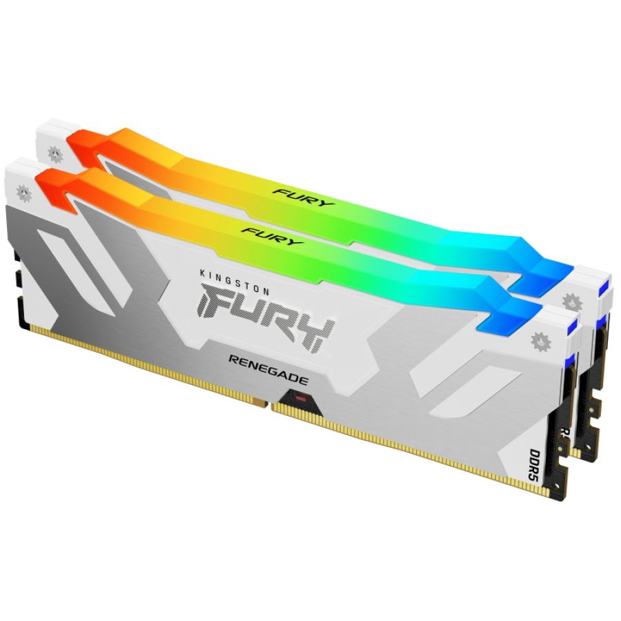 Kingston technology fury 64gb 6400mt/s ddr5 cl32 dimm (kit da 2) renegade rgb bianco xmp