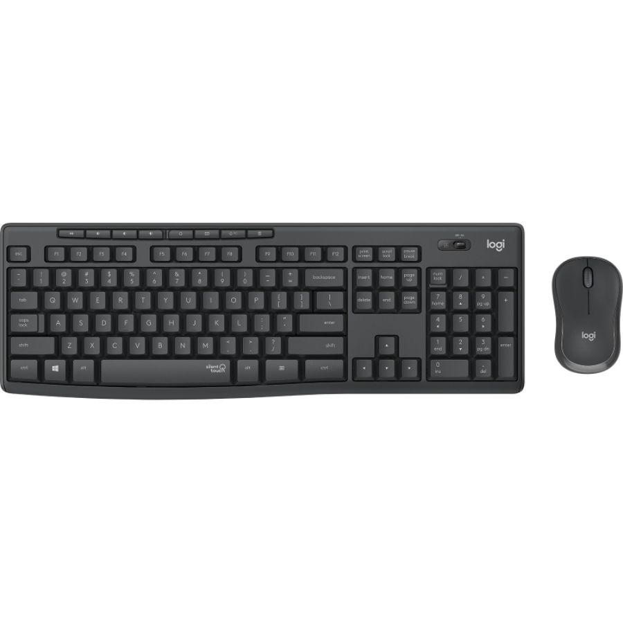 Logitech mk295 silent wireless combo tastiera mouse incluso usb qwerty spagnolo grafite