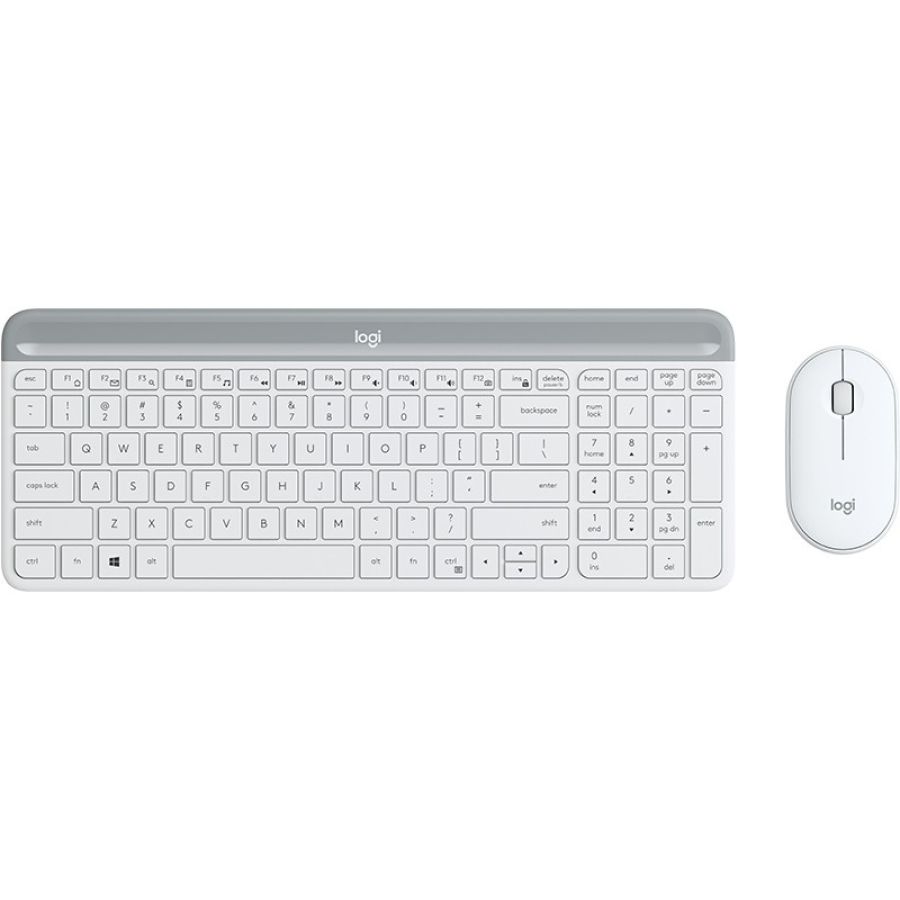 Logitech mk470 tastiera mouse incluso rf wireless azerty francese bianco