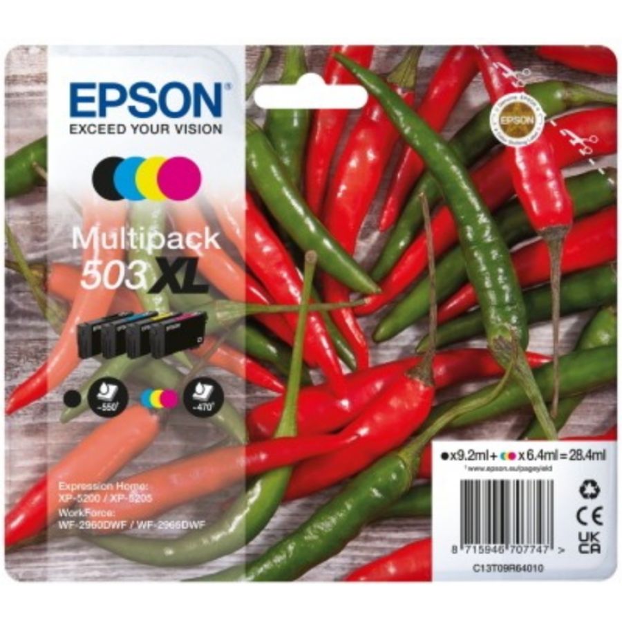 Epson 503xl cartuccia d\`inchiostro 4 pz originale resa elevata (xl) nero, ciano, magenta, giallo