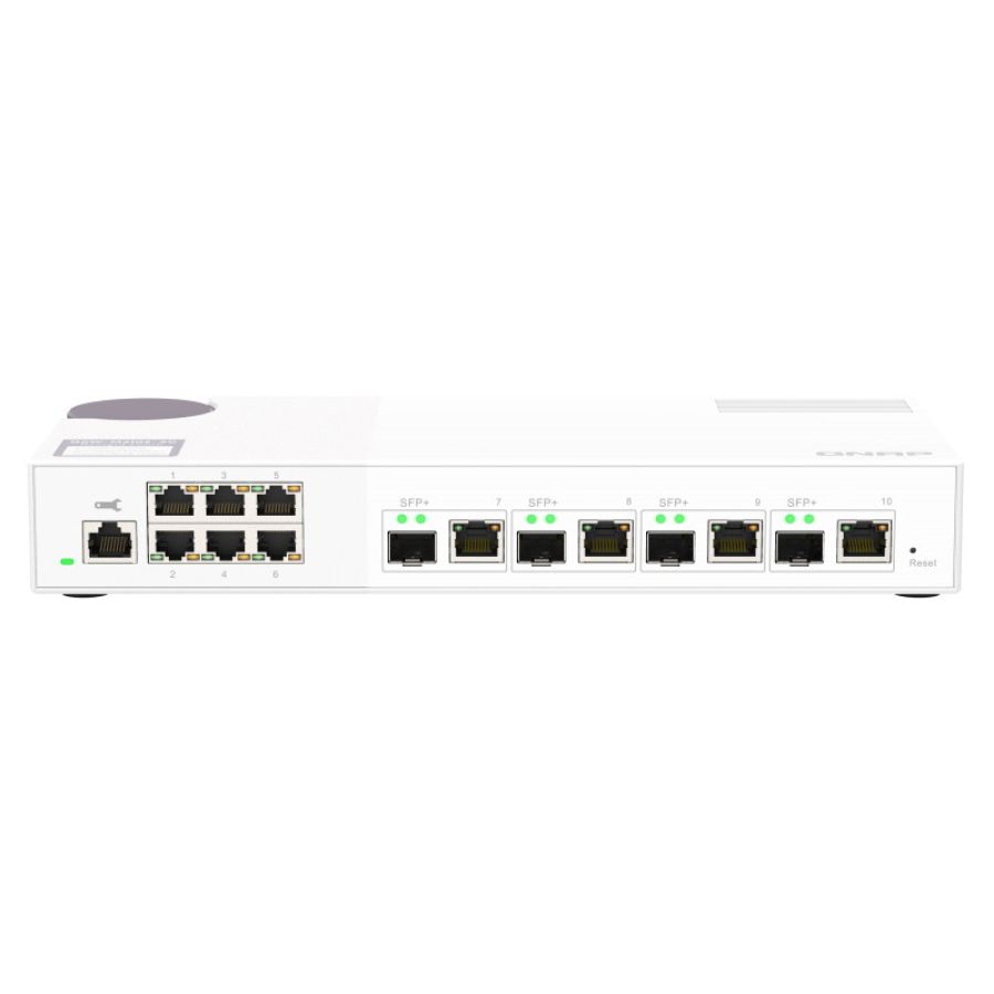Qnap qsw-m2106-4c switch di rete gestito l2 2.5g ethernet (100/1000/2500) bianco