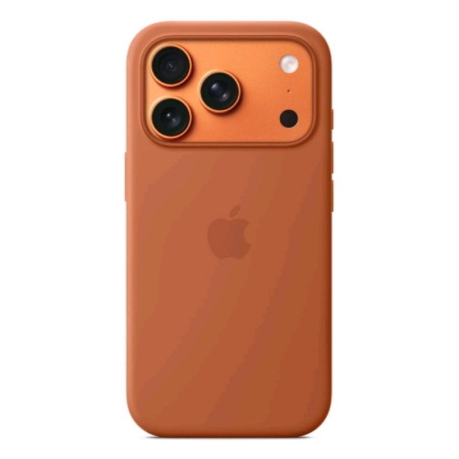 Apple iphone 17 custodia in silicone magsafe terracotta