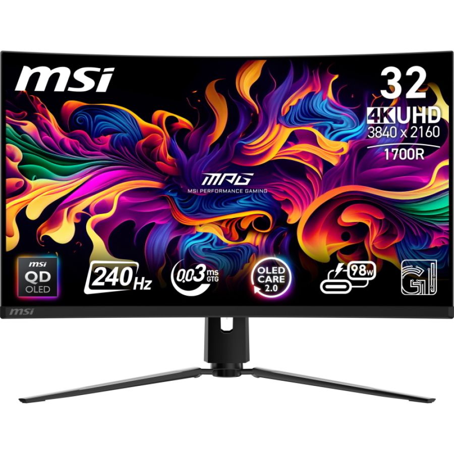 Msi mpg 321curxde qd-oled monitor pc 80 cm (31.5\) 3840 x 2160 pixel 4k ultra hd nero