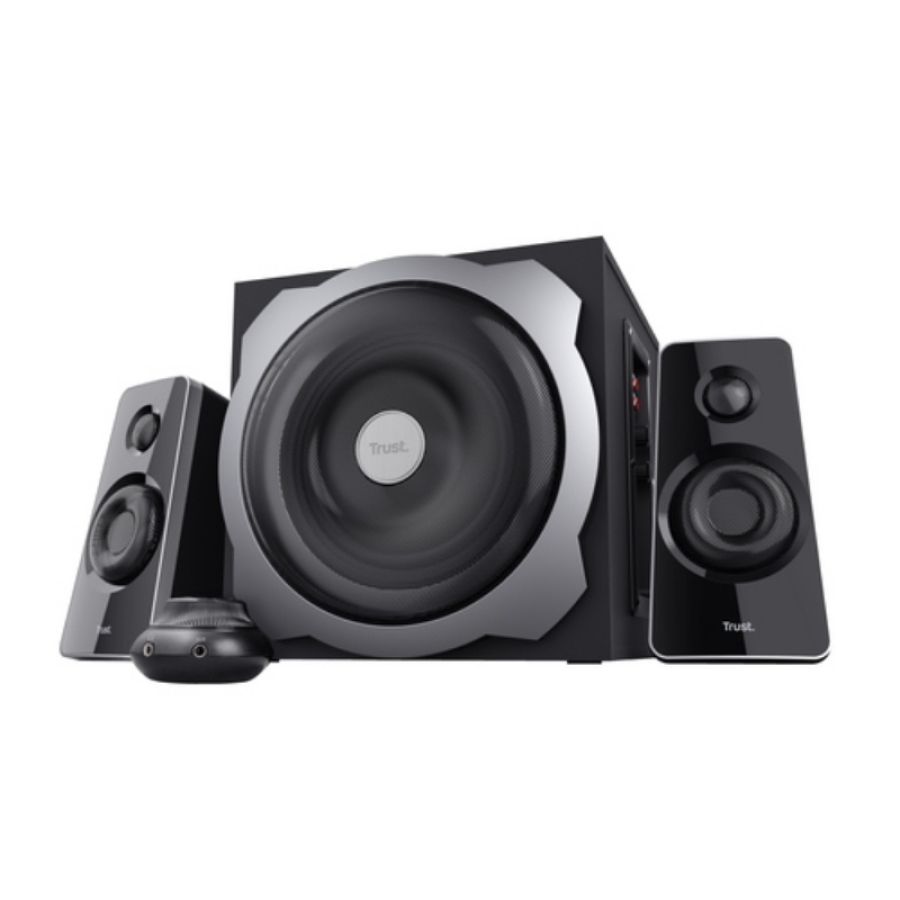 Trust set altoparlanti speakers 2.1 120w picco (60w rms) - con telecomando con ingresso aux + presa