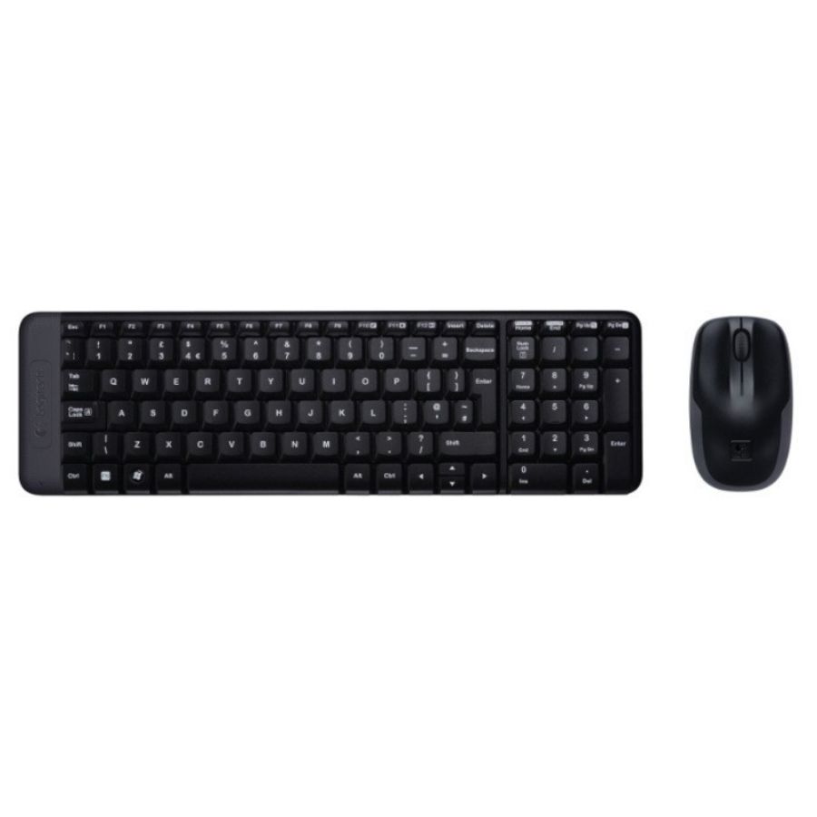 Logitech wireless combo mk220 tastiera mouse incluso rf wireless qwerty international eer nero