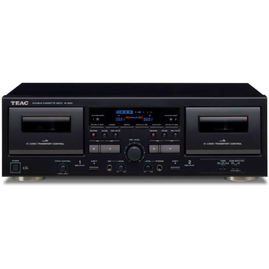 Teac w-1200 piano cassetta 2 console nero