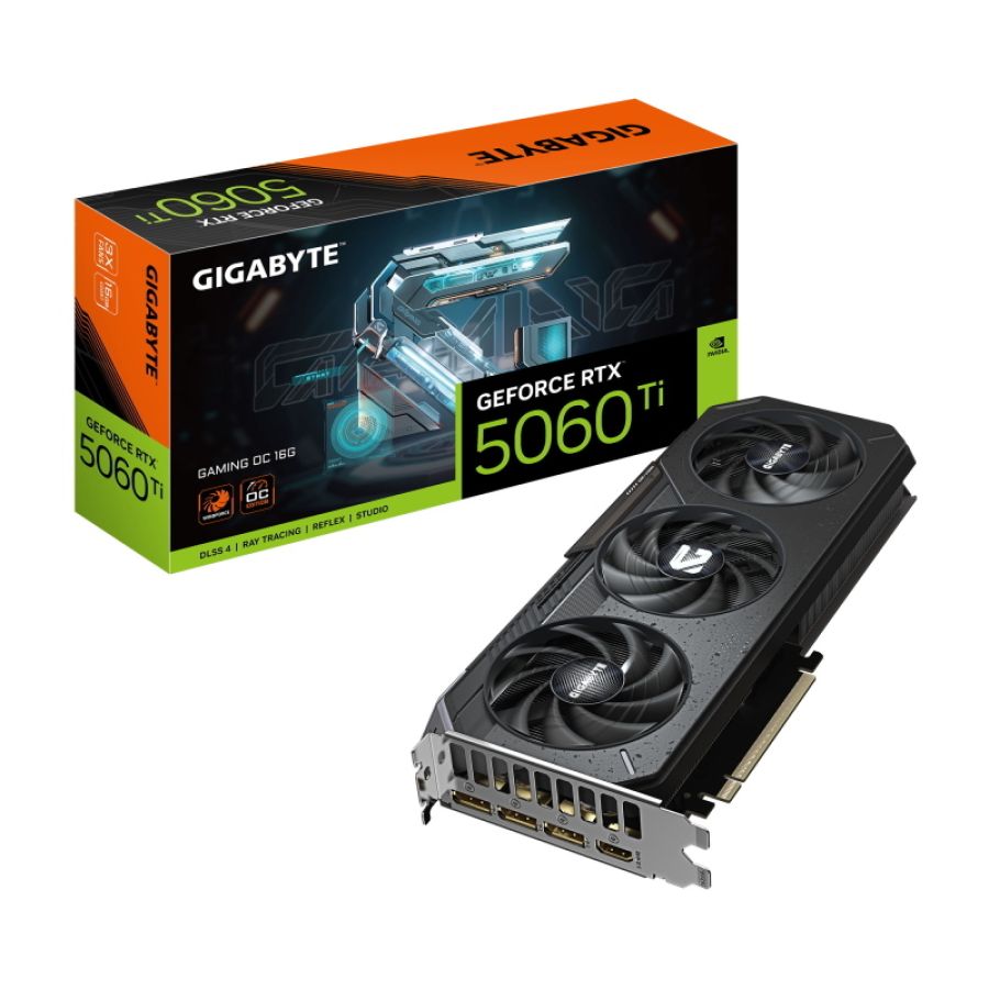 Gigabyte geforce rtx 5060 ti gaming oc 16g scheda grafica - 16 gb gddr7, 128 bit, pci-e 5.0, 2647 mhz frequenza del core, 3 x