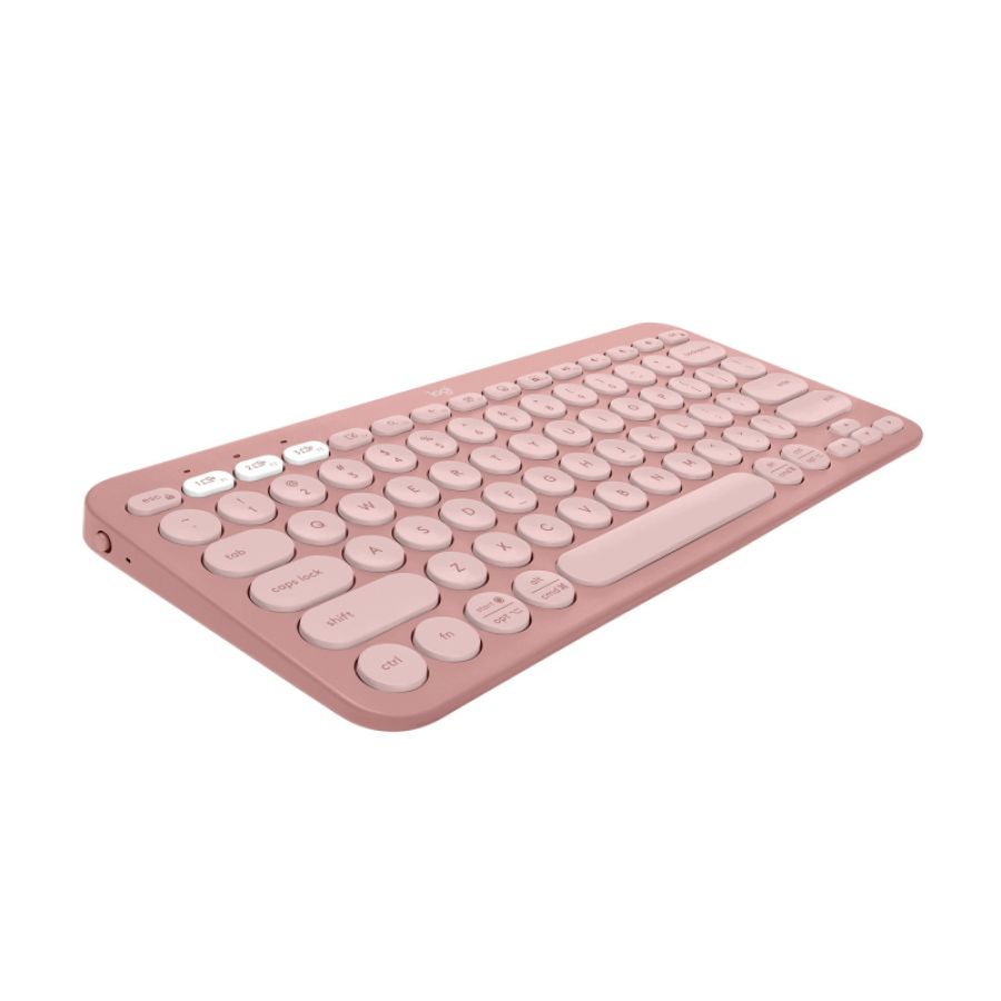 Logitech pebble keys 2 k380s tastiera universale rf senza fili + bluetooth azerty francese rosa