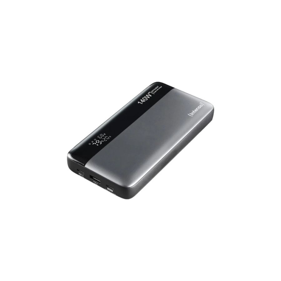 Intenso power bank he25000 140 w, carica fino 3 dispositivi, grigio nero