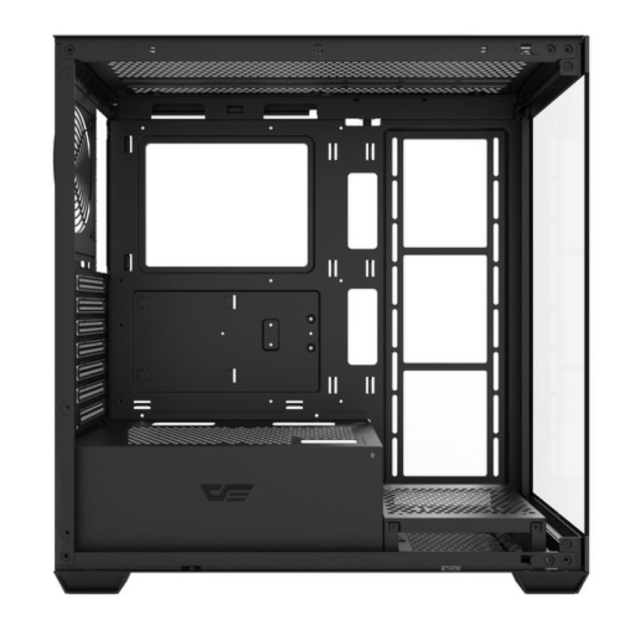 Darkflash ds900 pc case, atx/micro-atx/mini-itx motherboard support, no fans, tempered-glass front