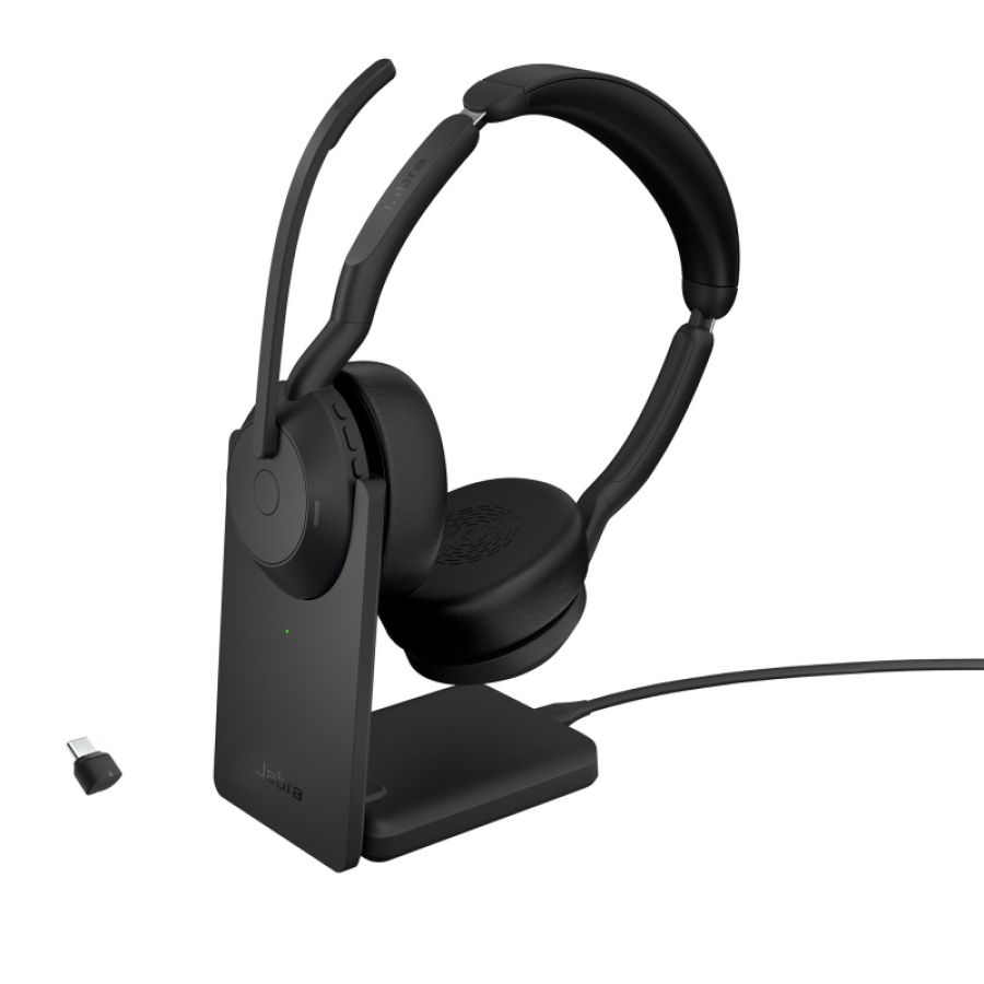 Jabra 25599-989-889 cuffia e auricolare con cavo e senza cavo a padiglione ufficio bluetooth base di ricarica nero