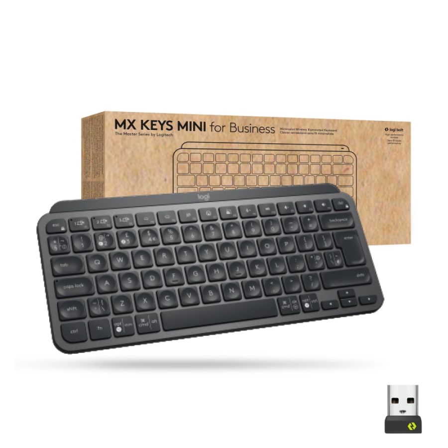 Logitech mx keys mini for business tastiera ufficio rf senza fili + bluetooth qwertz svizzere grafite
