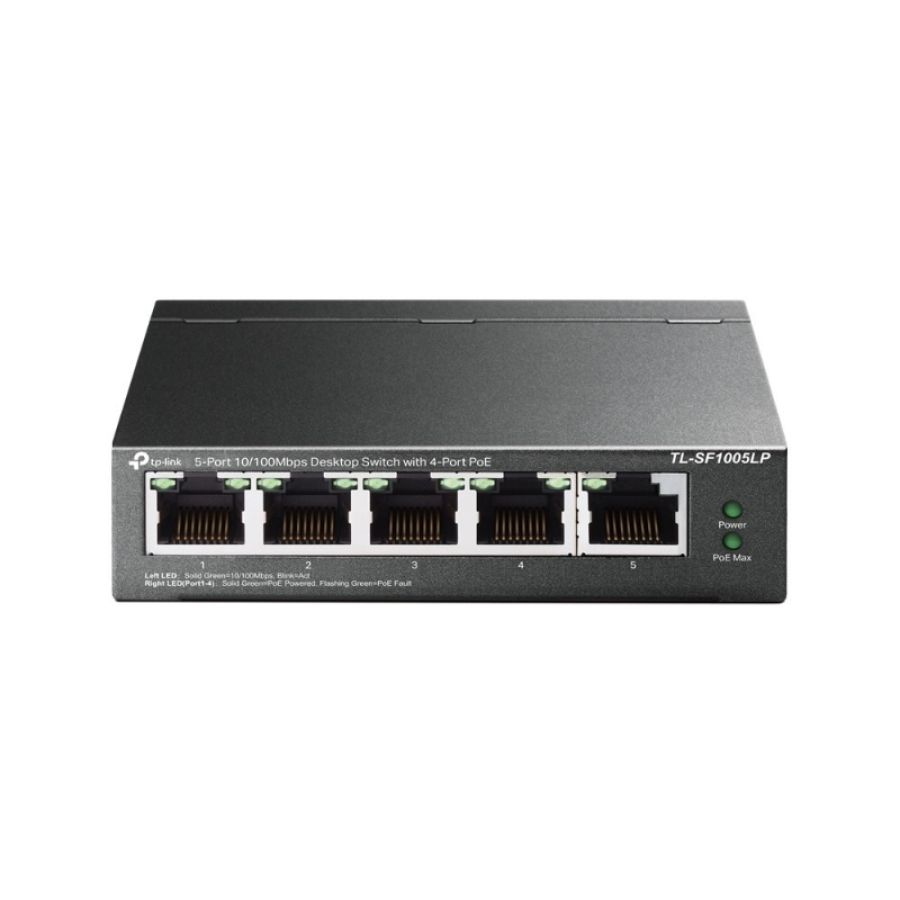 Tp-link tl-sf1005lp switch di rete non gestito fast ethernet (10/100) supporto power over ethernet (poe) nero