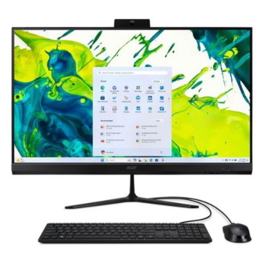 Acer aspire c24b-gczn all in one 23.8 amd ryzen 3 5400u ram 8gb-ssd 512gb nvme-amd radeon graphics-wi-fi 6e + gigabit lan-web cam altoparlanti-tastiera copilot mouse-win 11 home nero (dq.bxget.001)
