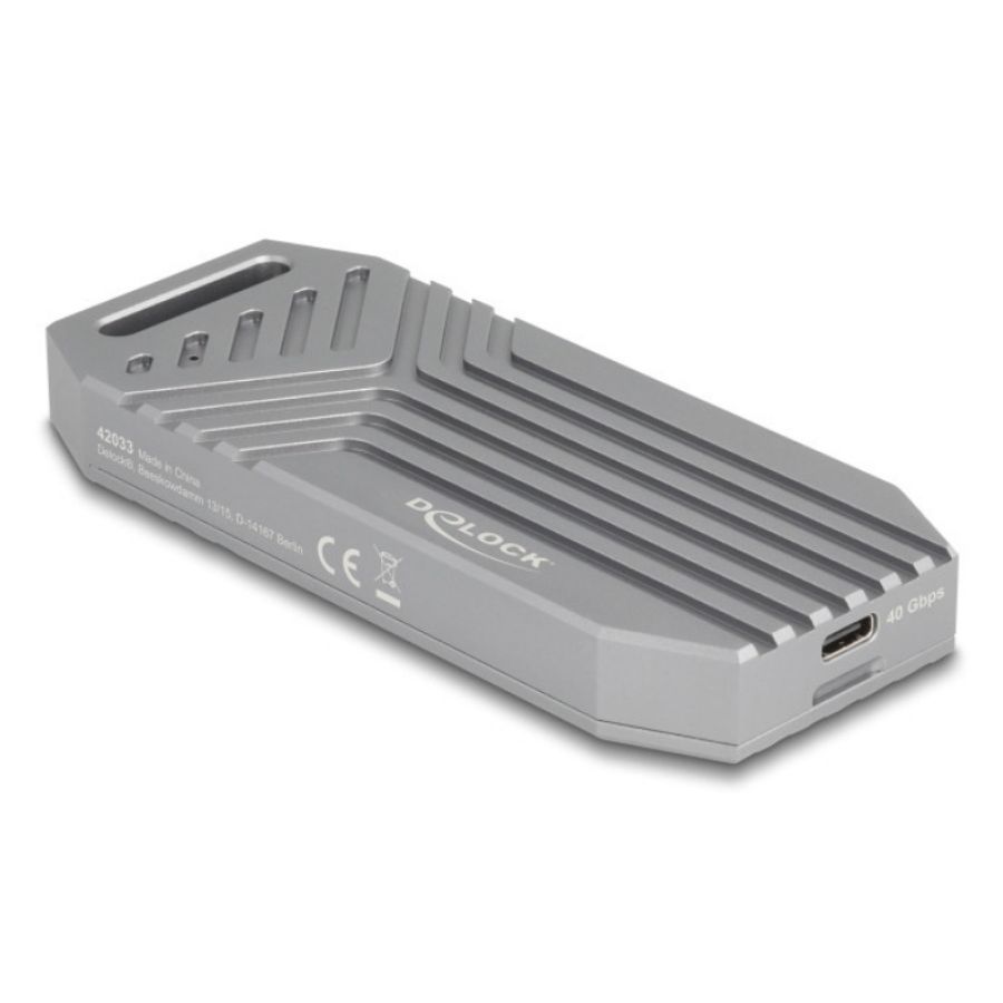 Delock 42033 contenitore di unità di archiviazione box esterno ssd grigio m.2
