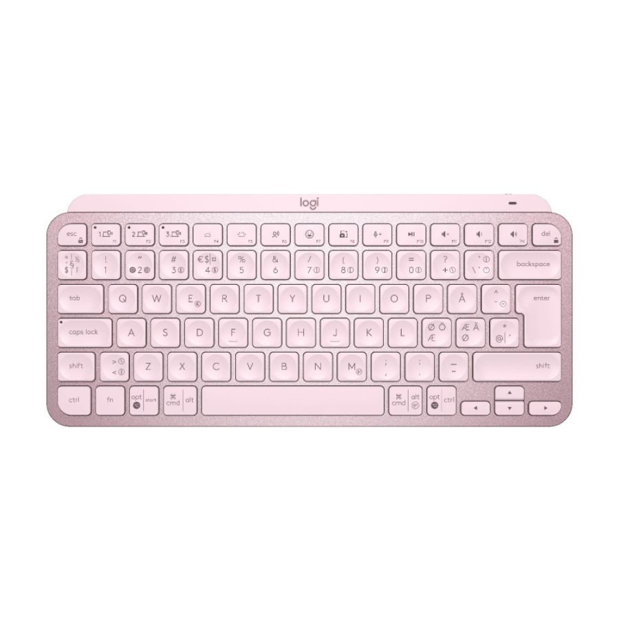 Logitech mx keys mini tastiera universale rf senza fili + bluetooth qwerty nordic rosa