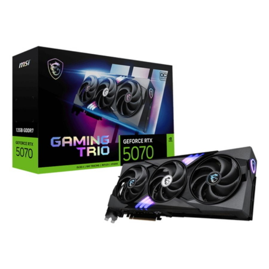 Msi vga geforce rtx 5070, rtx 5070 12g gaming trio oc, 12gb gddr7, hdmi/dp*3, tri frozr, atx, oc