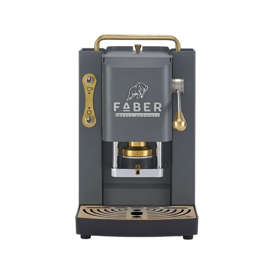 Faber pro deluxe 3.0 gray daytona brass - macchina caffÃ? a cialde - elettrovalvola - portacialda estraibile