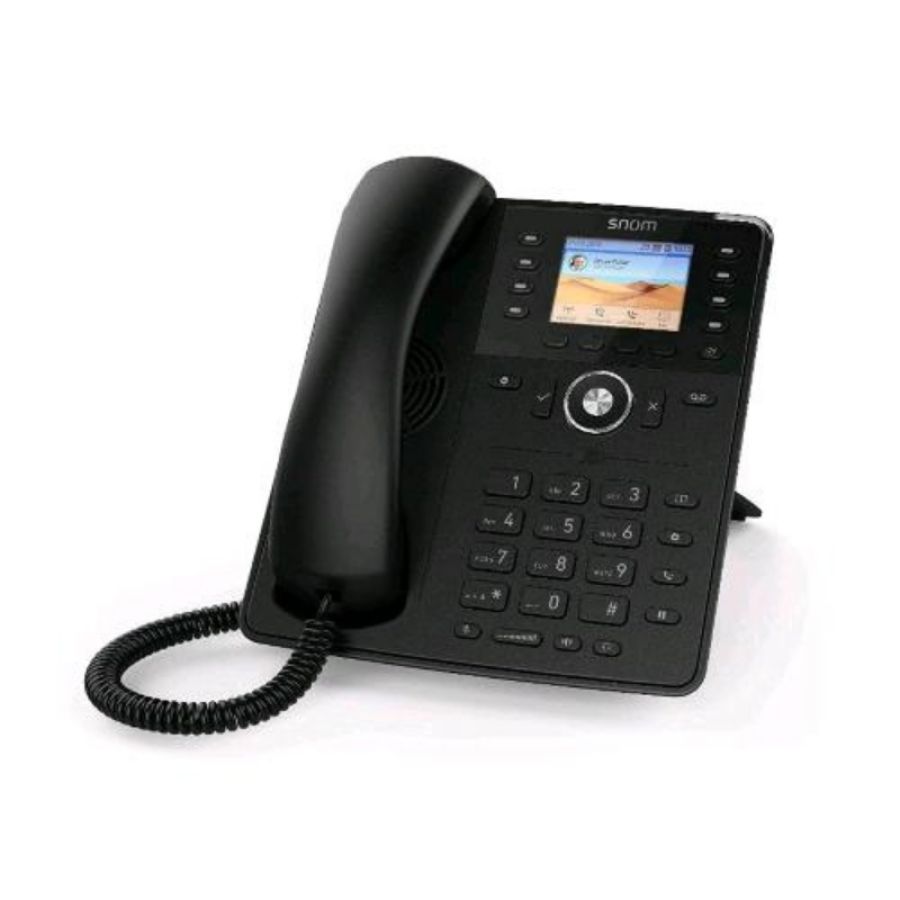 Snom d735 telefono ip fisso display tft 2.7 12 account sip vivavoce dsp 2 porte gigabit ethernet porta usb black