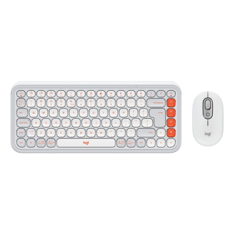 Logitech 920-013141 tastiera mouse incluso universale bluetooth qwerty us international arancione, bianco