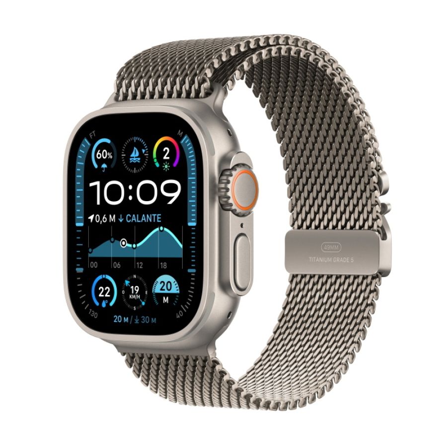 Apple watch ultra 2 gps + cellular 49mm cassa in titanio con titanio naturale milanese loop - s