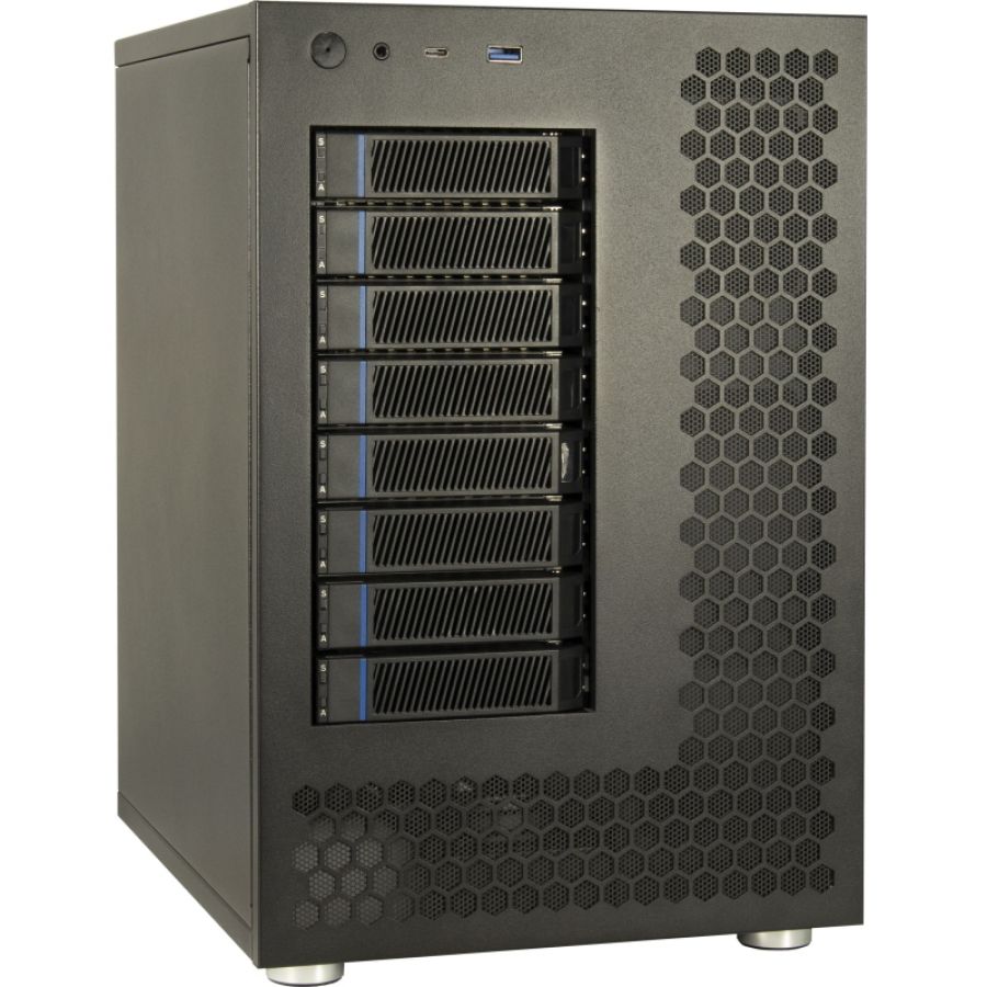 Inter-tech nas-8 custodia per disco rigido (hdd) nero 2.5/3.5\