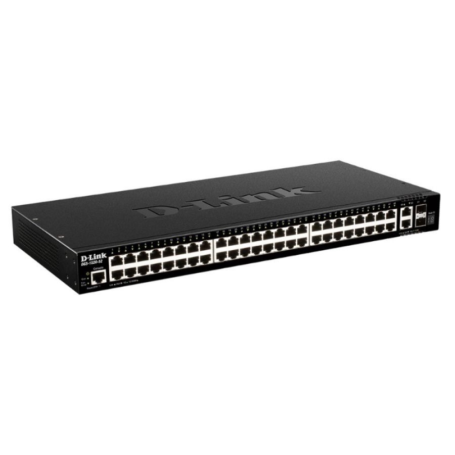 D-link dgs-1520-52/e switch di rete gestito l3 10g ethernet (100/1000/10000) 1u nero