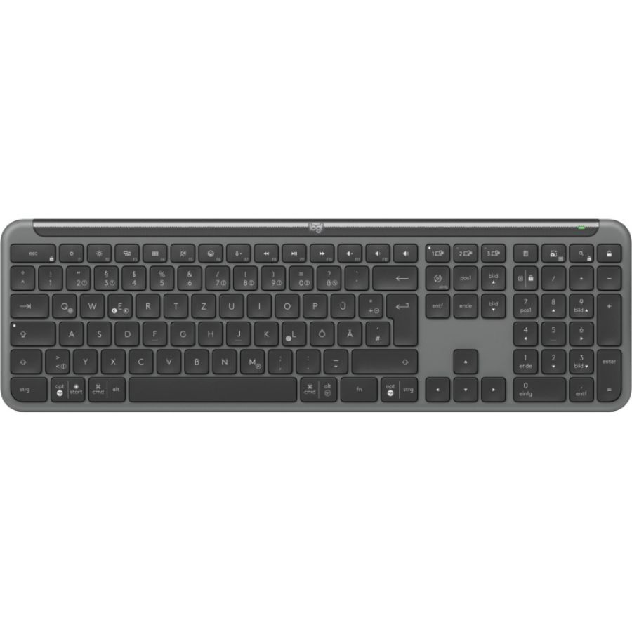 Logitech k950 signature slim tastiera ufficio rf senza fili + bluetooth qwertz tedesco grafite