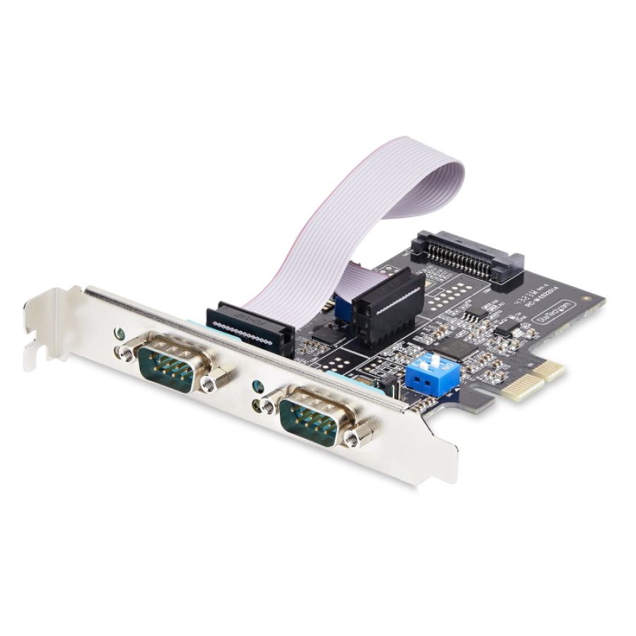 Startech.com scheda seriale pcie a 2 porte, scheda pci express a doppia porta rs232/rs422/rs485 (db9), staffe a basso profilo