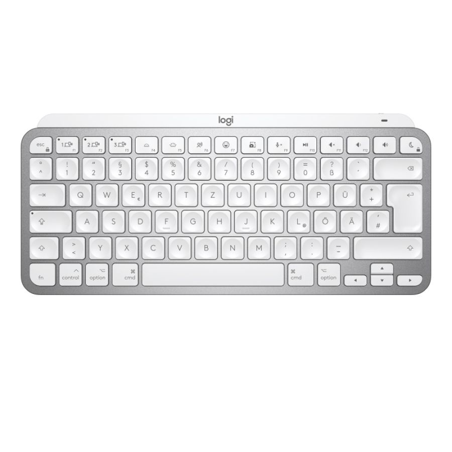 Logitech mx keys mini for mac minimalist wireless illuminated keyboard tastiera bluetooth qwertz tedesco grigio