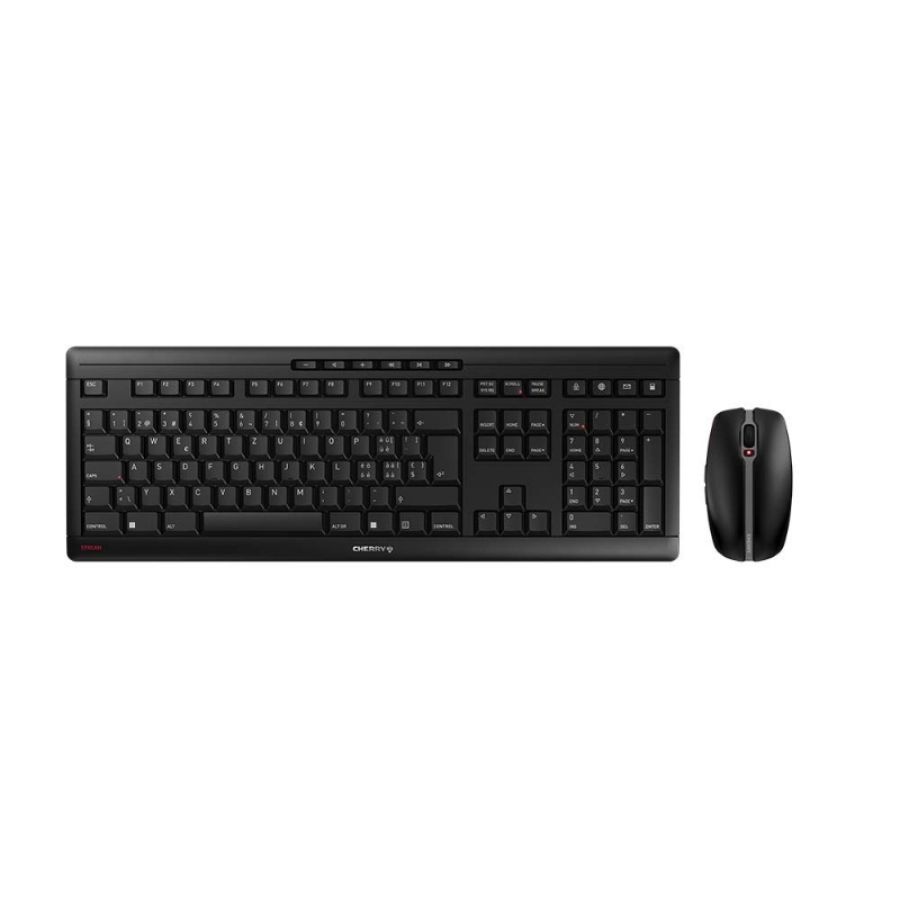 Cherry stream desktop tastiera mouse incluso rf wireless qwertz svizzere nero