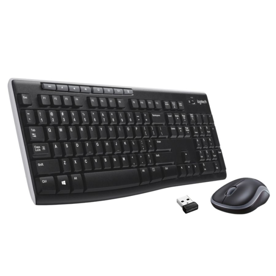 Logitech wireless combo mk270 tastiera mouse incluso usb qwerty spagnolo nero