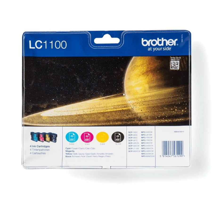Brother lc1100valbp cartuccia d\`inchiostro 4 pz originale nero, ciano, magenta, giallo