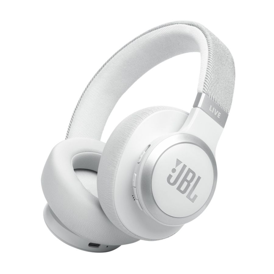 Jbl live 770nc auricolare wireless a padiglione musica e chiamate bluetooth bianco