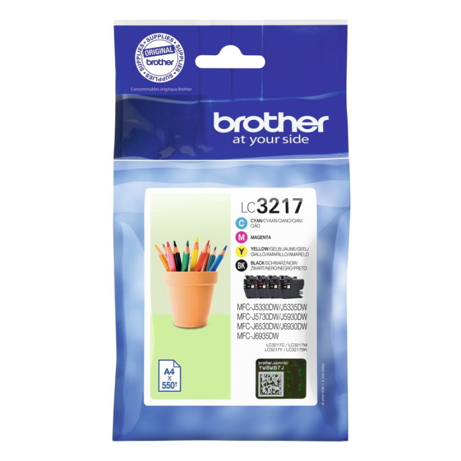 Brother lc-3217val cartuccia d\`inchiostro 4 pz originale nero, ciano, magenta, giallo