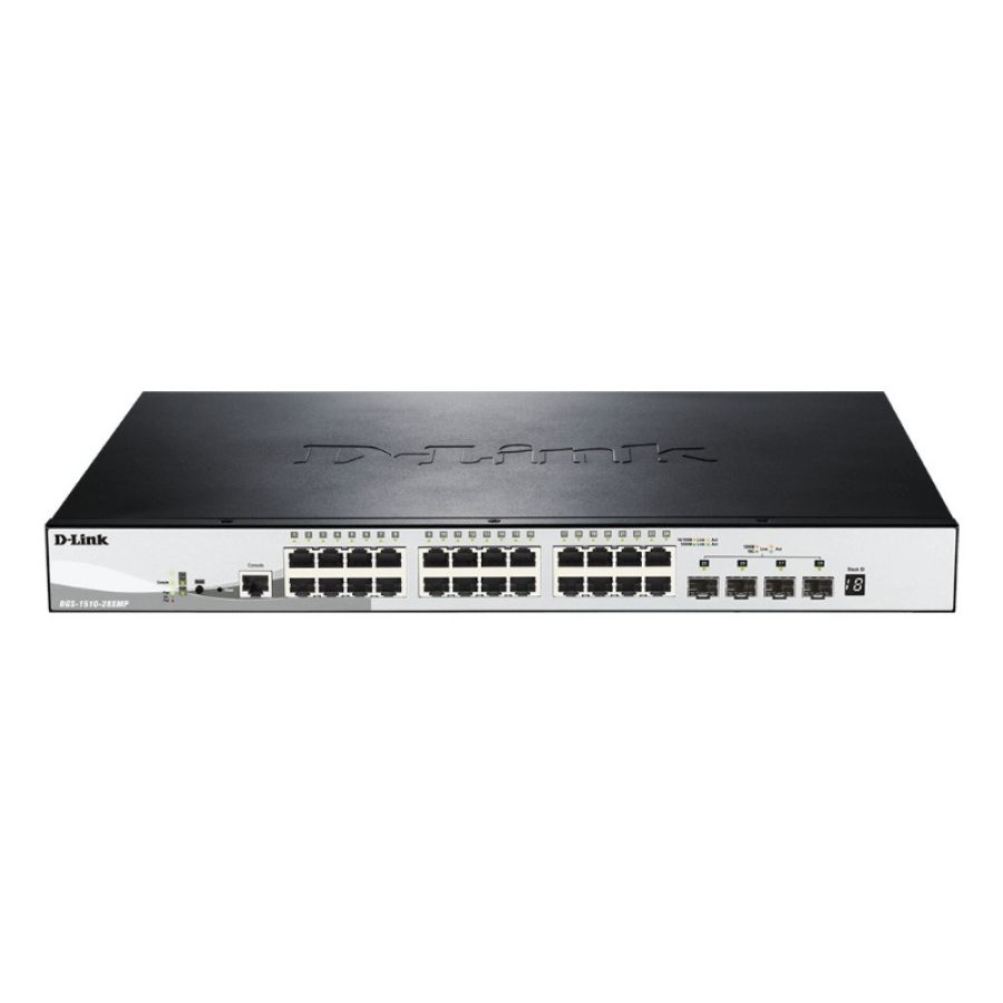 D-link dgs-1510-28xmp gestito l2/l3 gigabit ethernet (10/100/1000) supporto power over ethernet (poe) nero, grigio