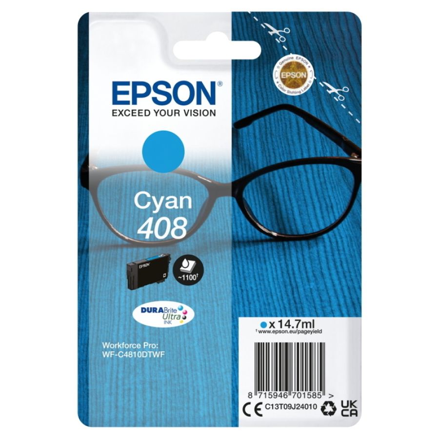 Epson singlepack cyan 408 durabrite ultra ink