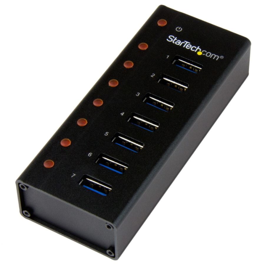 Startech.com hub usb 3.0 a 7 porte con case metallico - perno e concentratore usb 3.0 desktop/montabile a parete
