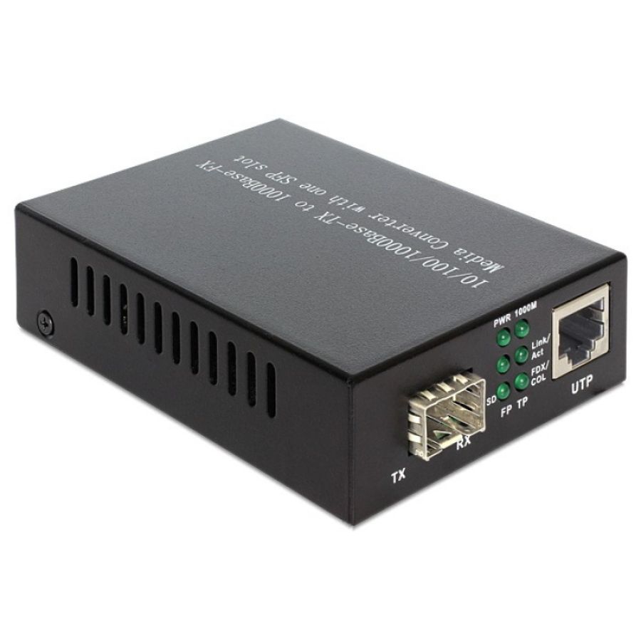 Delock media converter 1000base-t to sfp convertitore multimediale di rete 1000 mbit/s nero