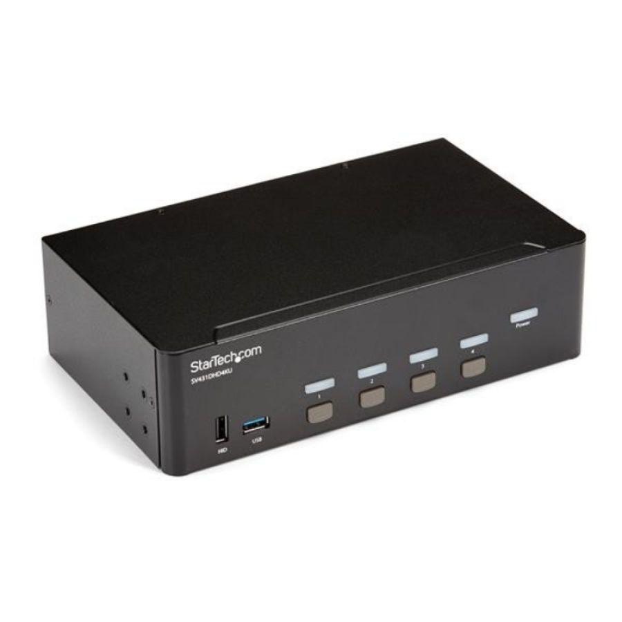 Startech.com switch kvm a 4 porte hdmi - 4k 30hz - doppio display