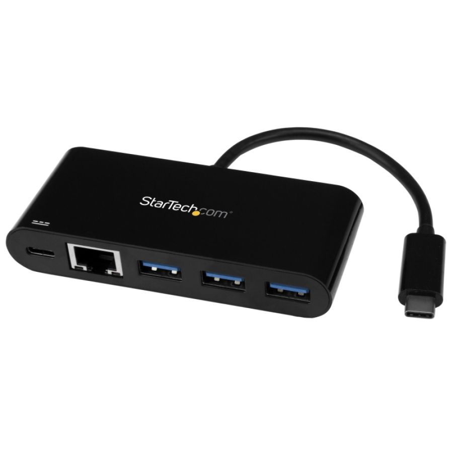 Startech.com hub usb-c a 3 porte con gigabit ethernet e 60w di alimentazione passthrough per il caricamento laptop - da usb